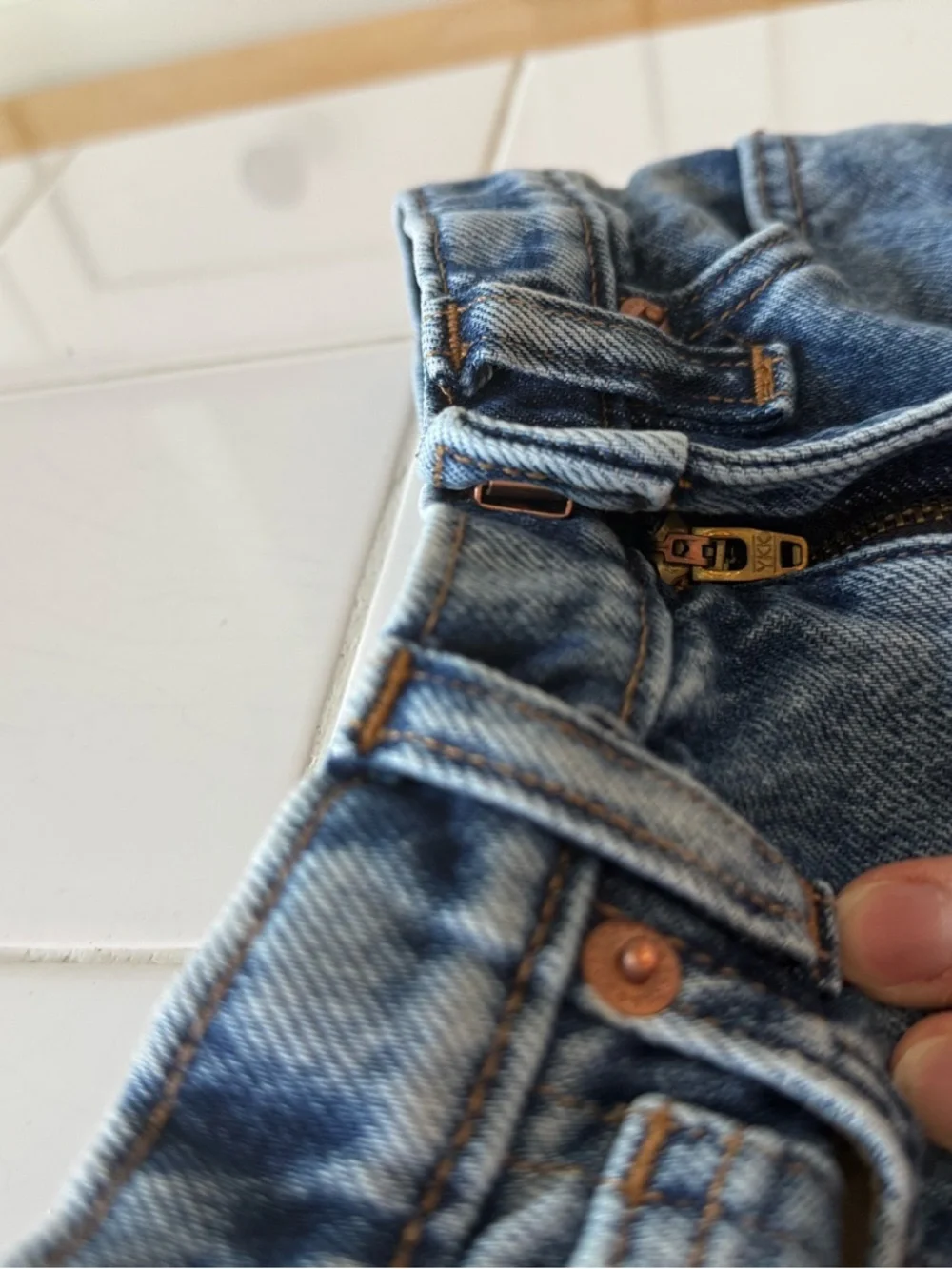 J. Crew Girls Sz 4 High Waist Mom Jeans Adjustable Waist 100% Cotton Crew Cuts - Picture 5 of 11